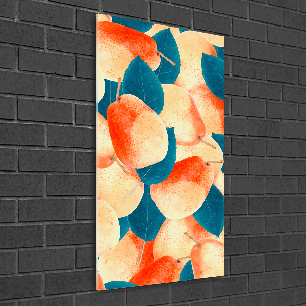 Cuadro decorativo en acrílico brillante vertical Peras