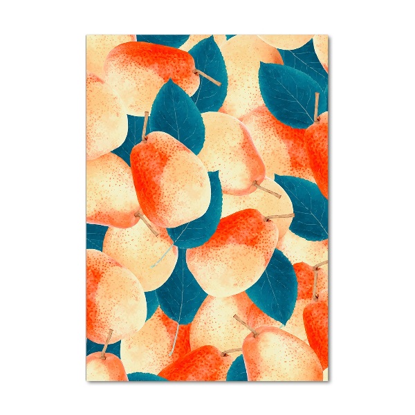 Cuadro decorativo en acrílico brillante vertical Peras