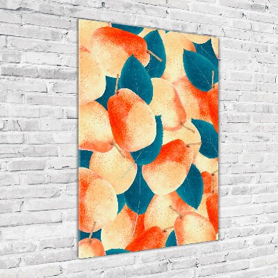 Cuadro decorativo en acrílico brillante vertical Peras
