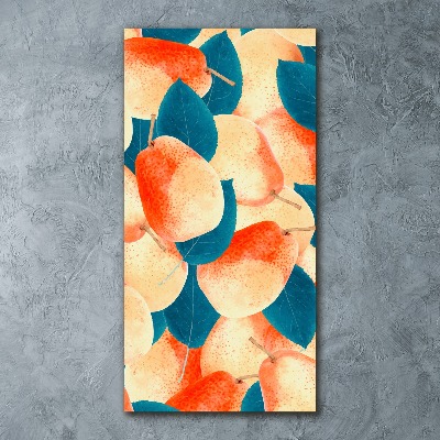 Cuadro decorativo en acrílico brillante vertical Peras