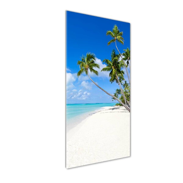 Cuadro de metacrilato moderno efecto cristal vertical Playa tropical
