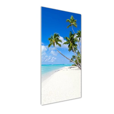 Cuadro de metacrilato moderno efecto cristal vertical Playa tropical