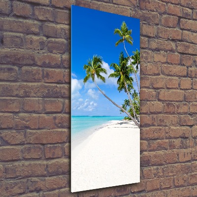 Cuadro de metacrilato moderno efecto cristal vertical Playa tropical