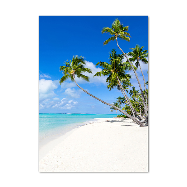 Cuadro de metacrilato moderno efecto cristal vertical Playa tropical