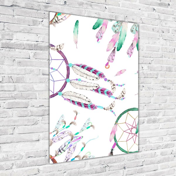 Cuadro de metacrilato moderno efecto cristal vertical Atrapasueños