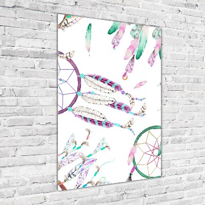 Cuadro de metacrilato moderno efecto cristal vertical Atrapasueños