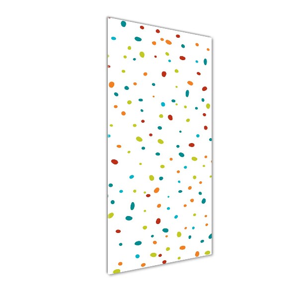 Cuadro decorativo en acrílico brillante vertical Puntos de colores