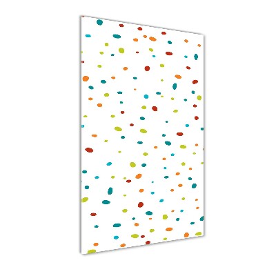 Cuadro decorativo en acrílico brillante vertical Puntos de colores