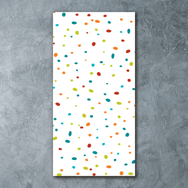 Cuadro decorativo en acrílico brillante vertical Puntos de colores