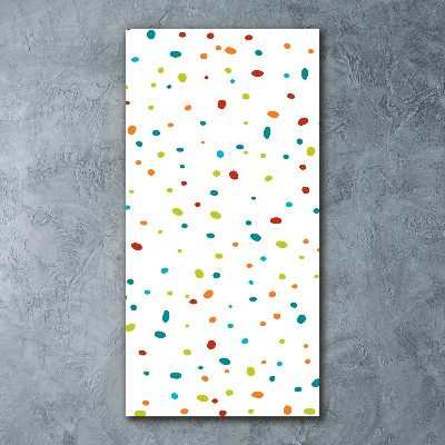 Cuadro decorativo en acrílico brillante vertical Puntos de colores