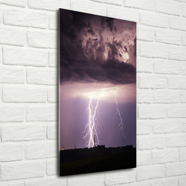 Cuadro de metacrilato moderno efecto cristal vertical Tormenta
