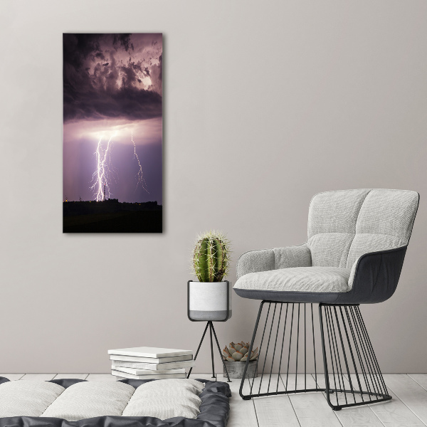 Cuadro de metacrilato moderno efecto cristal vertical Tormenta