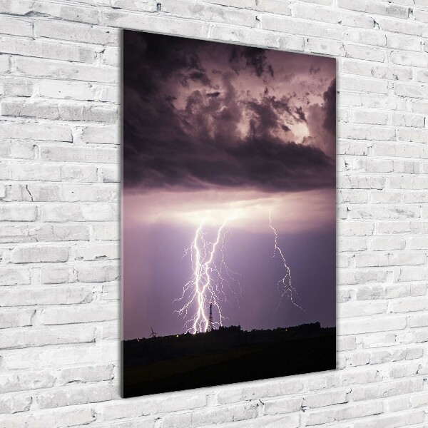 Cuadro de metacrilato moderno efecto cristal vertical Tormenta