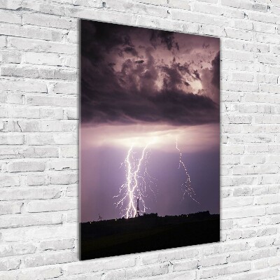 Cuadro de metacrilato moderno efecto cristal vertical Tormenta