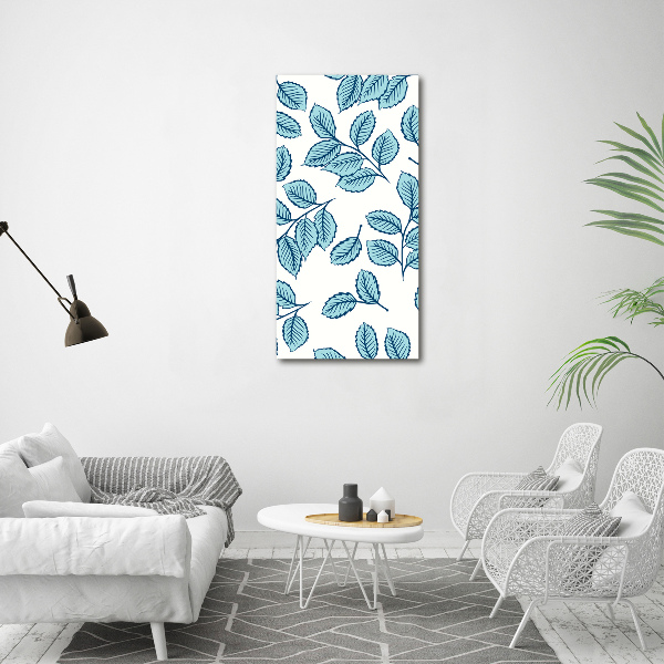 Cuadro de metacrilato moderno efecto cristal vertical Hojas