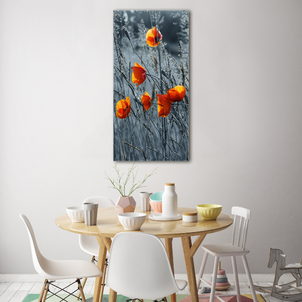 Obraz zdjęcie na ścianę akryl pionowy Polne maki