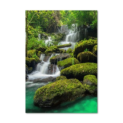Impresión en metacrilato de alta calidad vertical Cascada en la selva