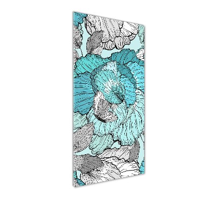 Cuadro decorativo en acrílico brillante vertical Patrón floral