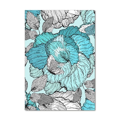 Cuadro decorativo en acrílico brillante vertical Patrón floral