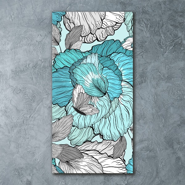 Cuadro decorativo en acrílico brillante vertical Patrón floral