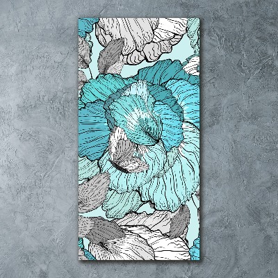 Cuadro decorativo en acrílico brillante vertical Patrón floral