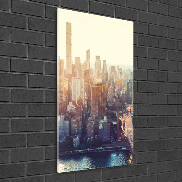 Cuadro decorativo en acrílico brillante vertical Vista aérea de Nueva York