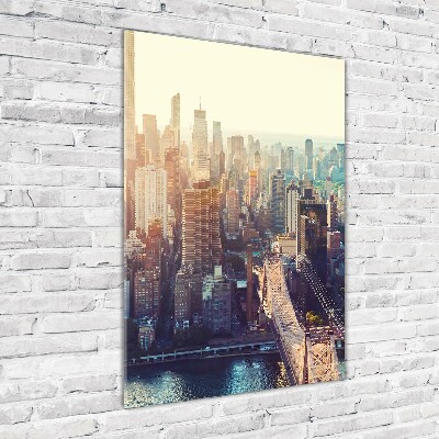 Cuadro decorativo en acrílico brillante vertical Vista aérea de Nueva York