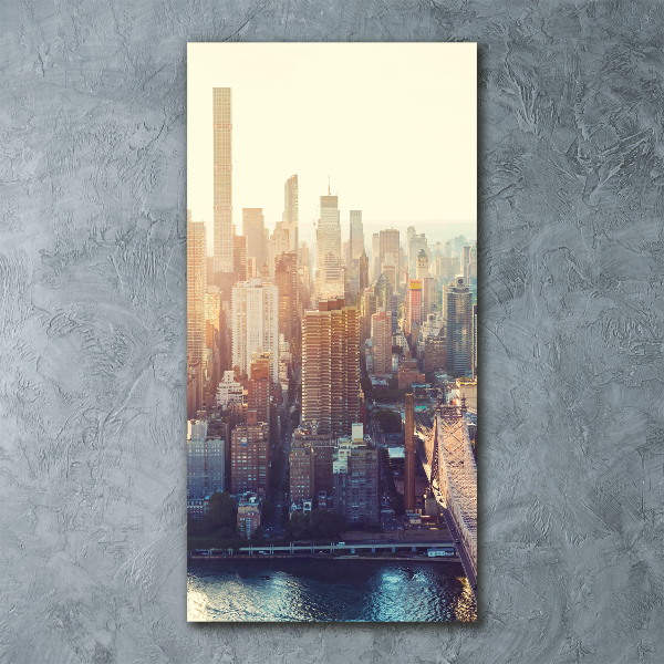 Cuadro decorativo en acrílico brillante vertical Vista aérea de Nueva York