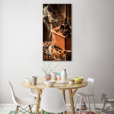 Cuadro decorativo en acrílico brillante vertical Granos de café