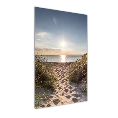 Cuadro de metacrilato moderno efecto cristal vertical Dunas costeras