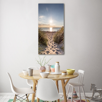 Cuadro de metacrilato moderno efecto cristal vertical Dunas costeras