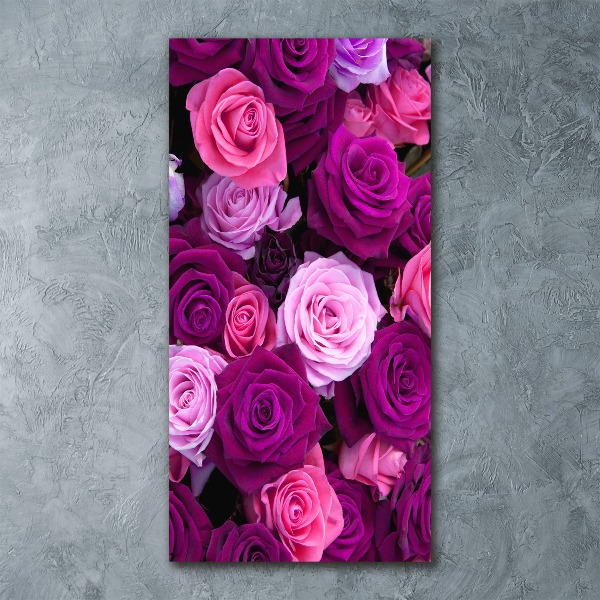 Cuadro de metacrilato vertical rosas rosadas