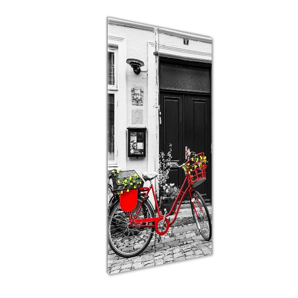 Cuadro de metacrilato moderno efecto cristal vertical Bicicleta de ciudad