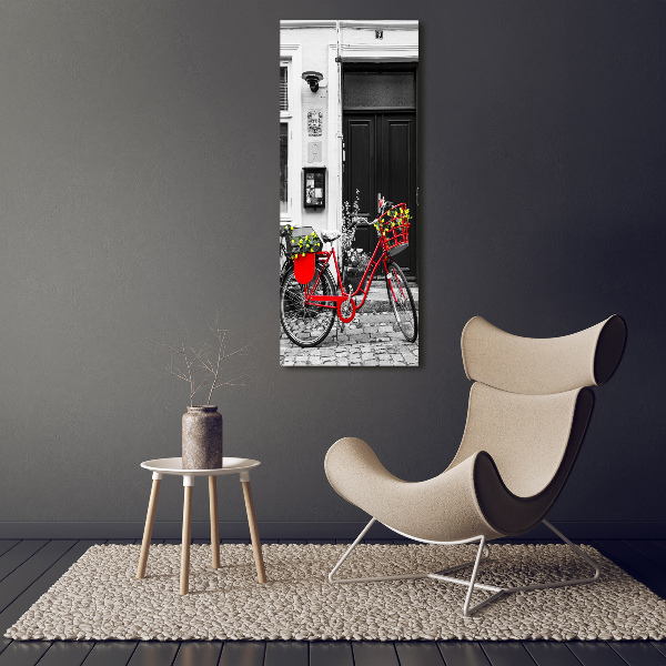 Cuadro de metacrilato moderno efecto cristal vertical Bicicleta de ciudad