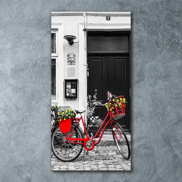 Cuadro de metacrilato moderno efecto cristal vertical Bicicleta de ciudad