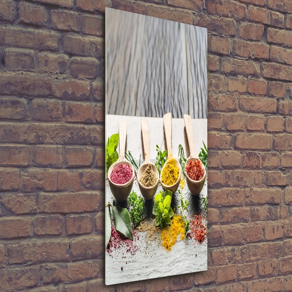 Cuadro de metacrilato moderno efecto cristal vertical Especias