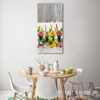 Cuadro de metacrilato moderno efecto cristal vertical Especias