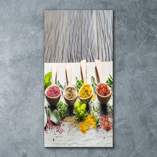 Cuadro de metacrilato moderno efecto cristal vertical Especias