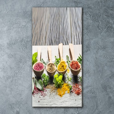 Cuadro de metacrilato moderno efecto cristal vertical Especias