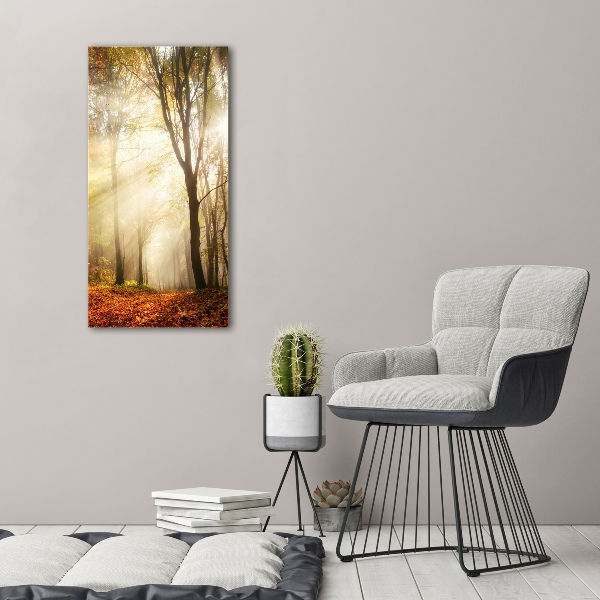 Cuadro decorativo en acrílico brillante vertical Bosque en otoño