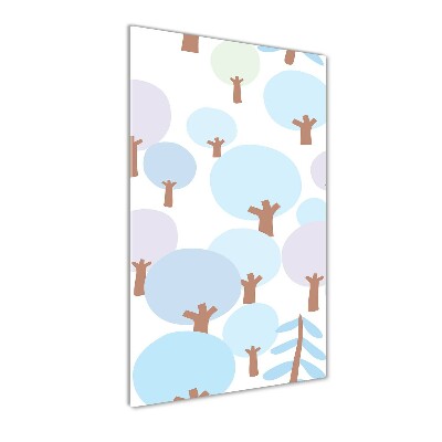 Cuadro de metacrilato moderno efecto cristal vertical Árboles