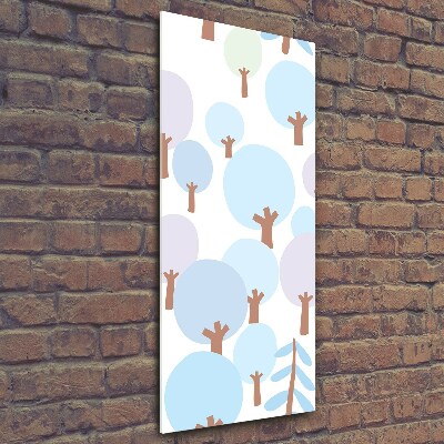 Cuadro de metacrilato moderno efecto cristal vertical Árboles