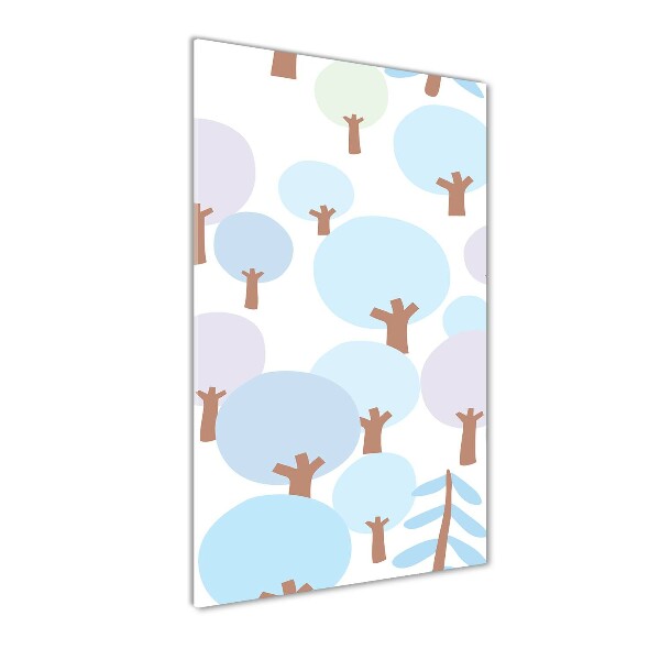 Cuadro de metacrilato moderno efecto cristal vertical Árboles