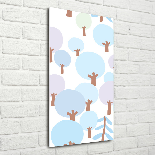 Cuadro de metacrilato moderno efecto cristal vertical Árboles