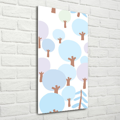 Cuadro de metacrilato moderno efecto cristal vertical Árboles