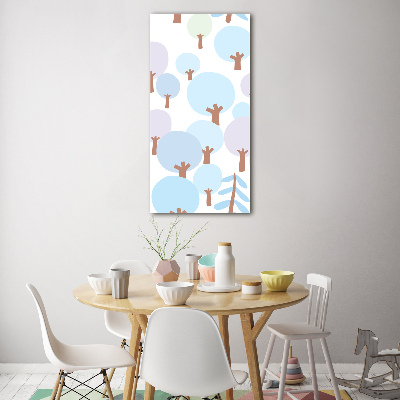 Cuadro de metacrilato moderno efecto cristal vertical Árboles