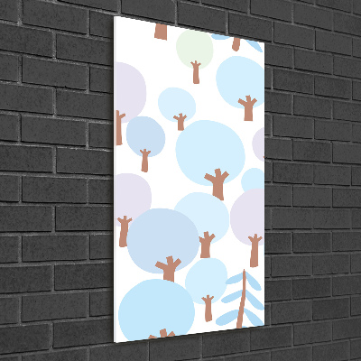 Cuadro de metacrilato moderno efecto cristal vertical Árboles