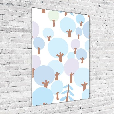 Cuadro de metacrilato moderno efecto cristal vertical Árboles