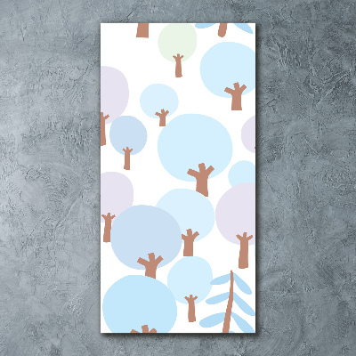 Cuadro de metacrilato moderno efecto cristal vertical Árboles