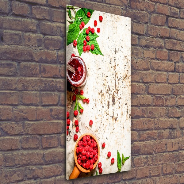 Cuadro decorativo en acrílico brillante vertical Mermelada de frambuesa